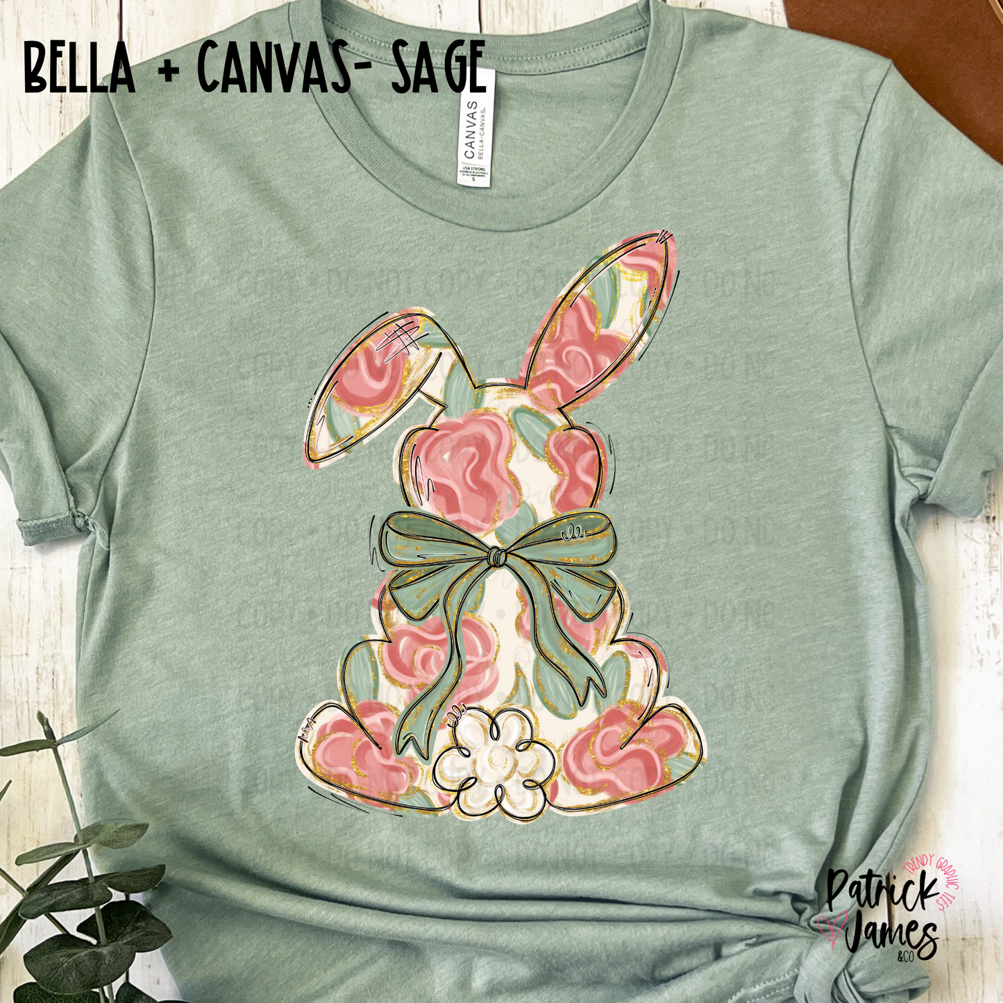 Sage Floral Bunny - Short Sleeve