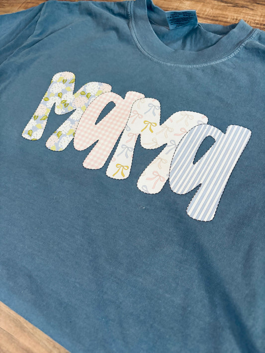 Floral Bubble Mama- Comfort Color Short Sleeve Tee