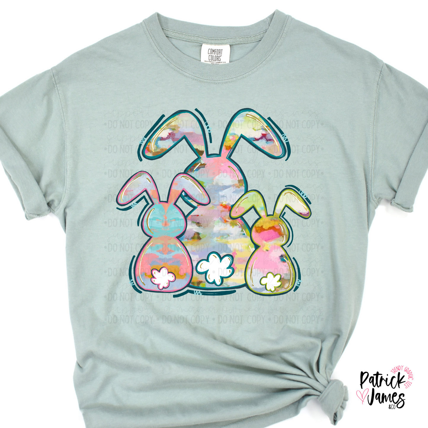 Three Painted Bunnies - Bay - SHORT SLEEVE