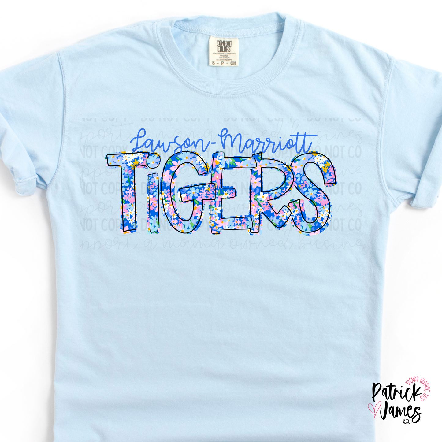 LMES Spring Floral Spirit Wear - Chambray - SHORT SLEEVE