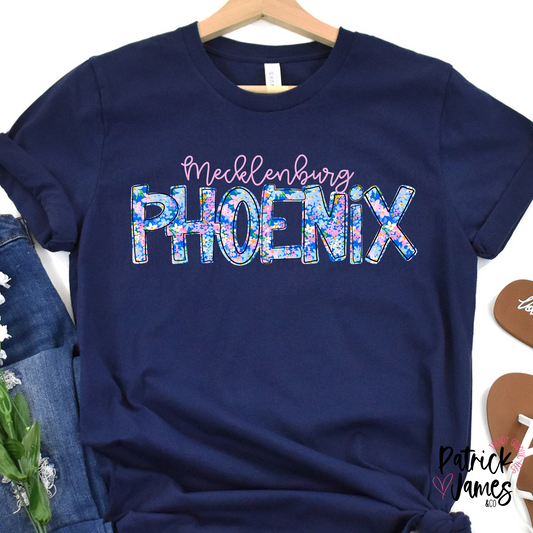 MES Spring Floral Spirit Wear - Navy - SHORT SLEEVE