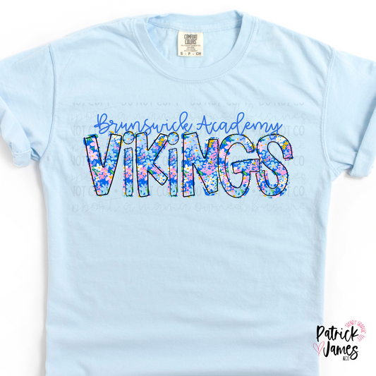 BA Spring Floral Spirit Wear - Chambray - SHORT SLEEVE