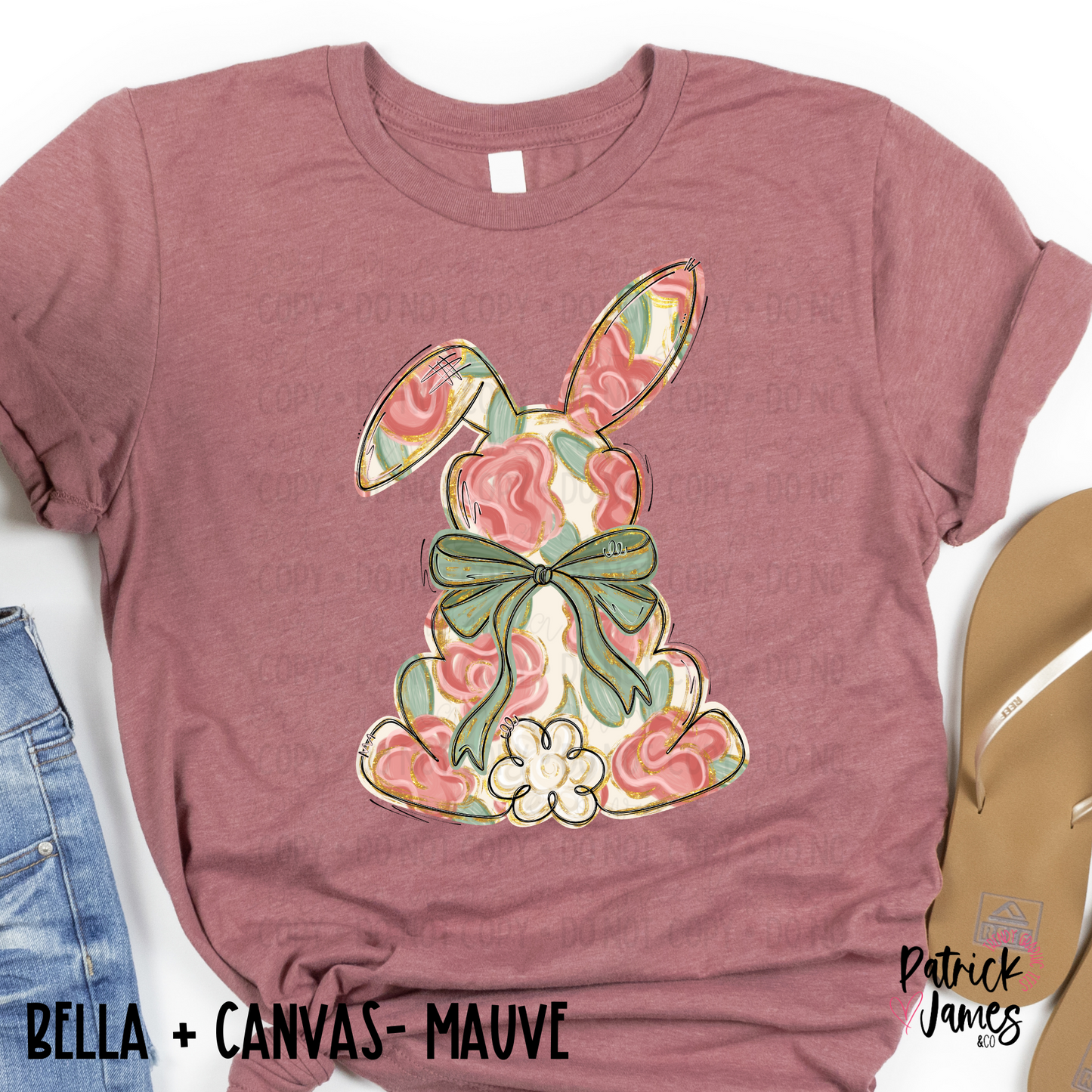 Mauve Floral Bunny - Short Sleeve