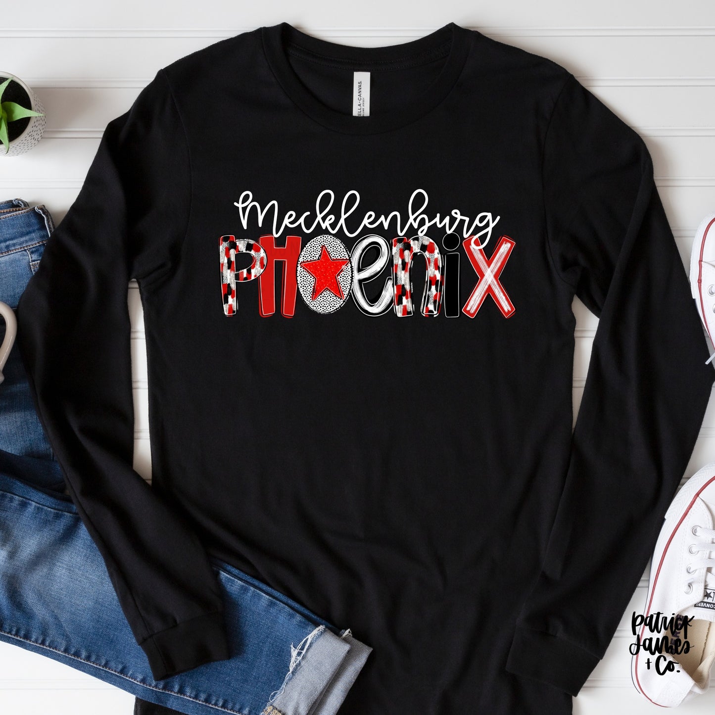 Preppy Spirit Phoenix- Black Long Sleeve