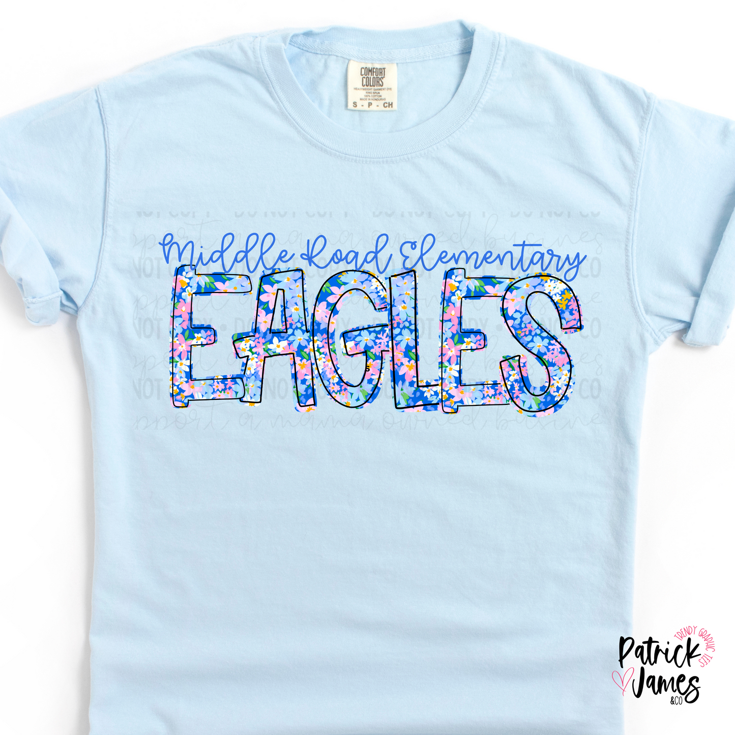 Middle Road Spring Floral Spirit Wear - Chambray - SHORT SLEEVE