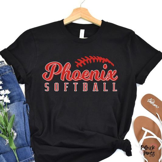 Phoenix Softball- Black Short Sleeve