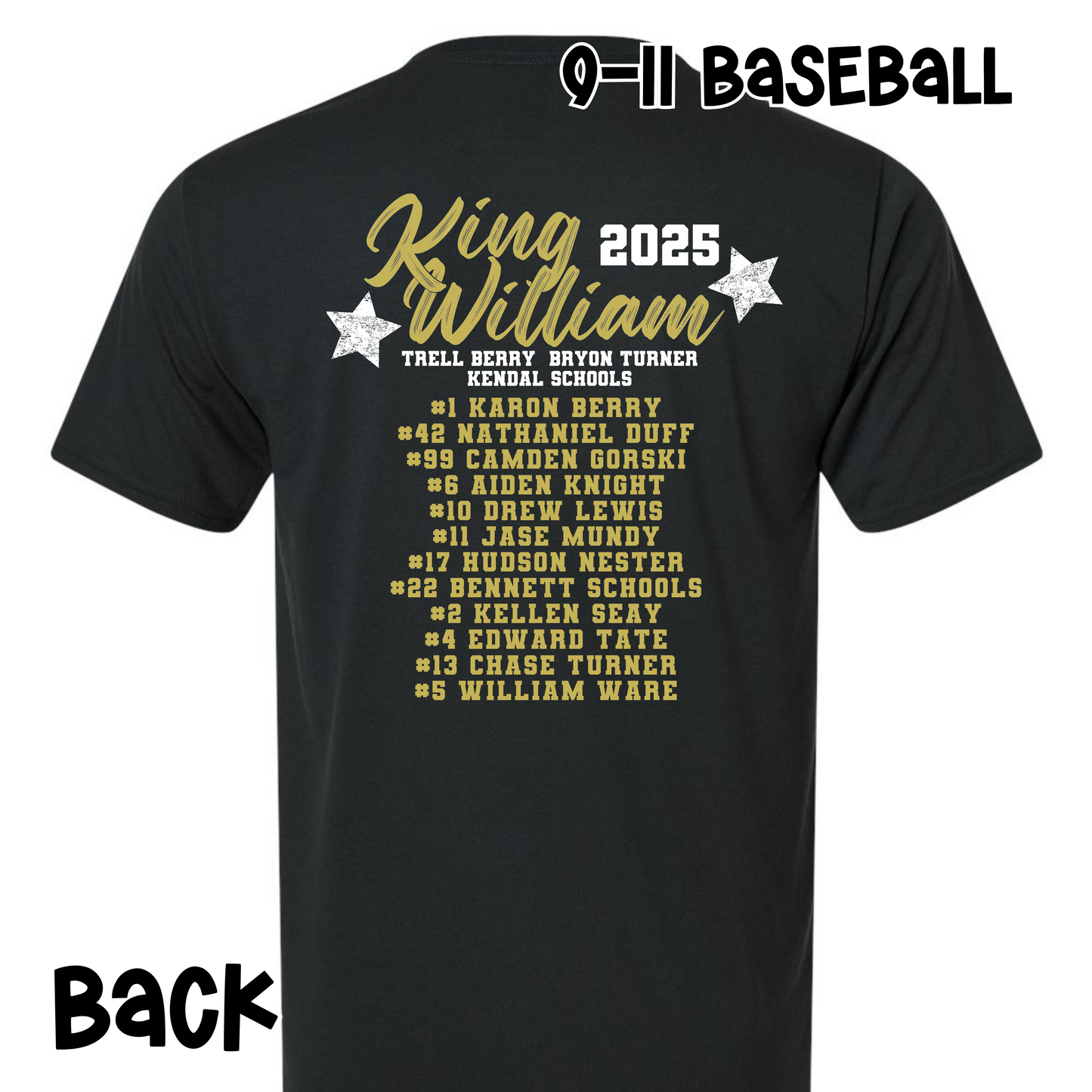9-11 BASEBALL- KW All Star- Gildan Performance Short Sleeve