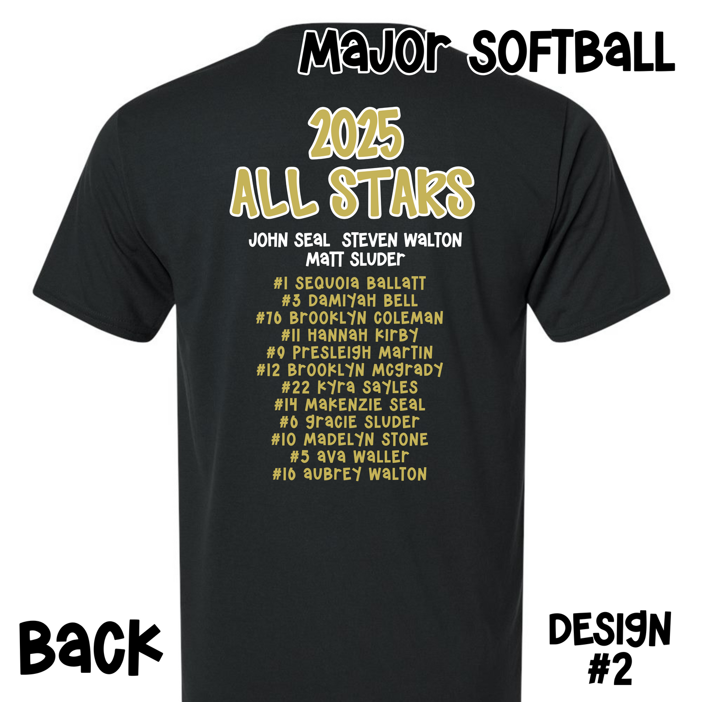 MAJOR SOFTBALL - Design #2- KW All Stars- COMFORT COLORS© Short Sleeve