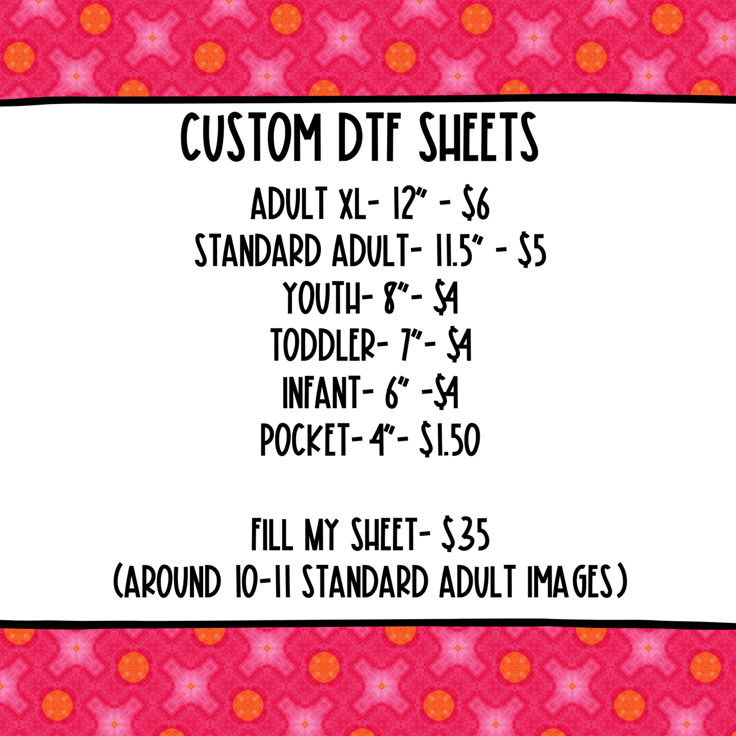 Custom DTF Sheets