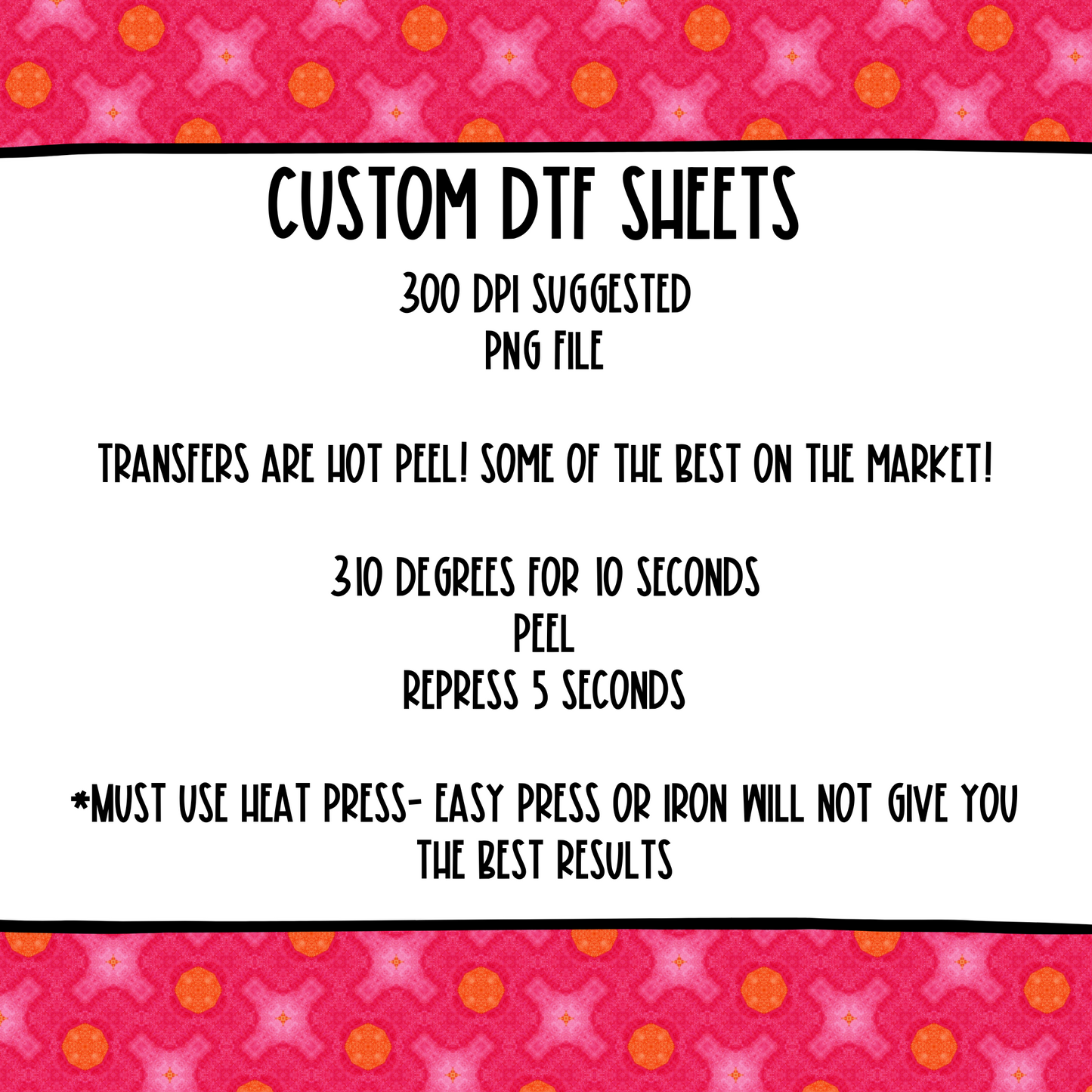 Custom DTF Sheets