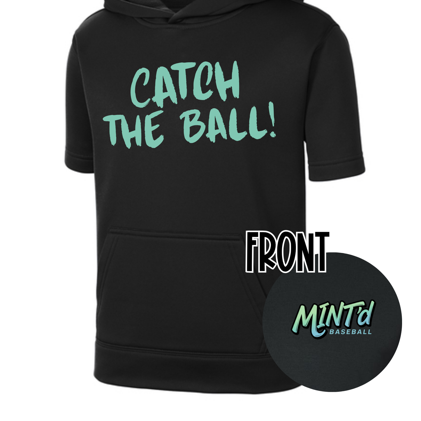Catch the Ball- Sport-Wick® Fleece Short Sleeve Hooded Pullover