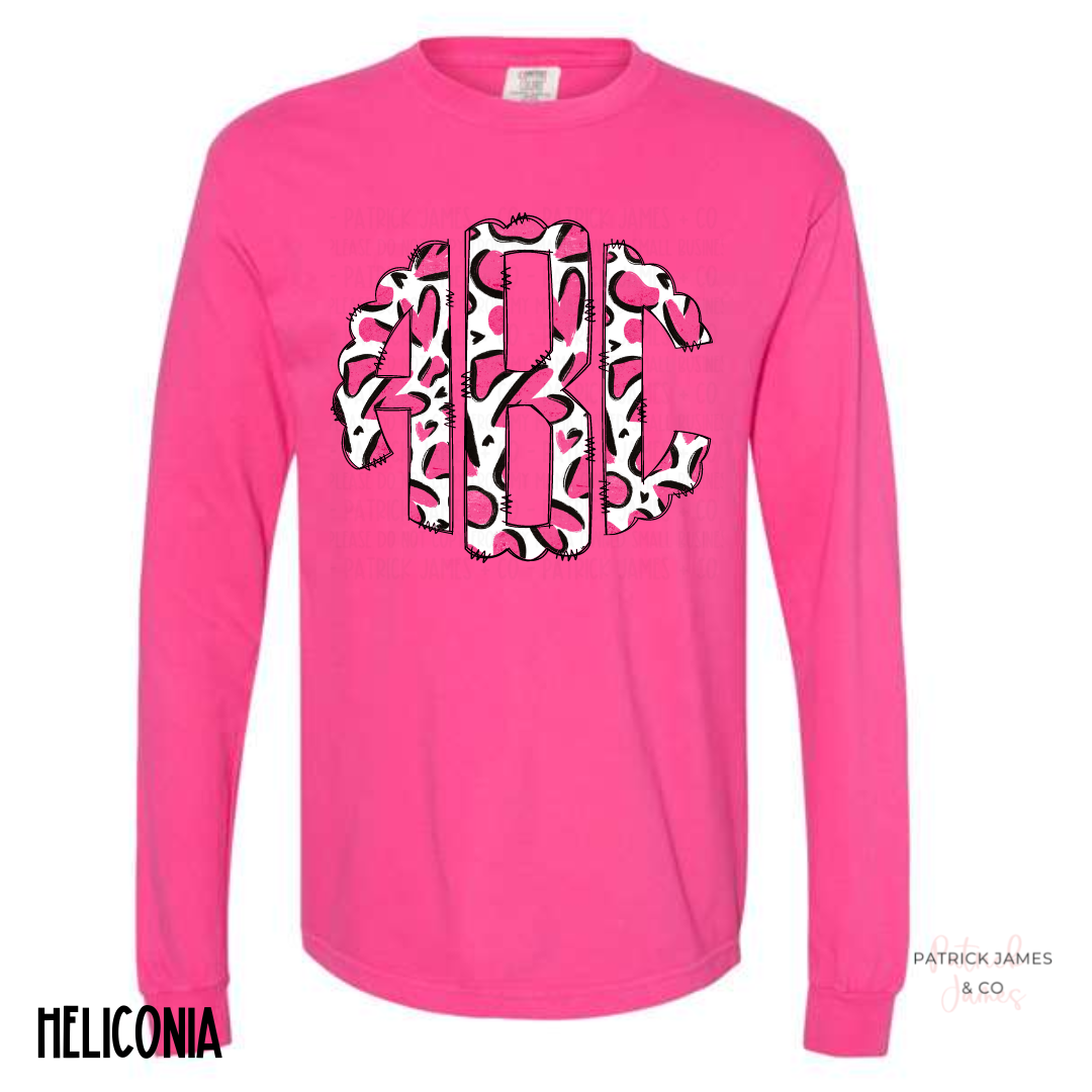 Bright Pink Leopard Monogram- ADULT