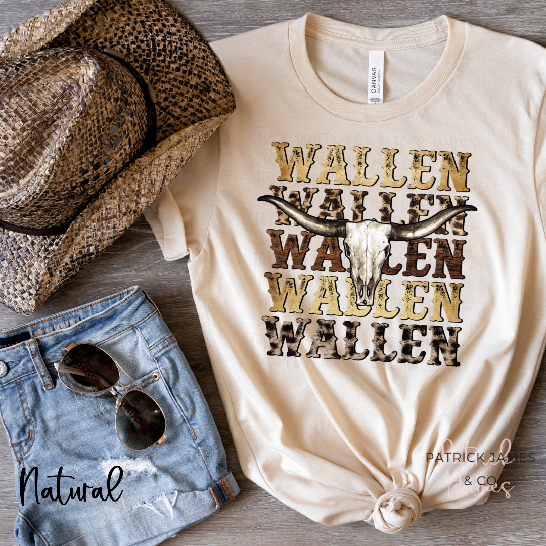 MW Brown Bull Skull Short Sleeve Tee