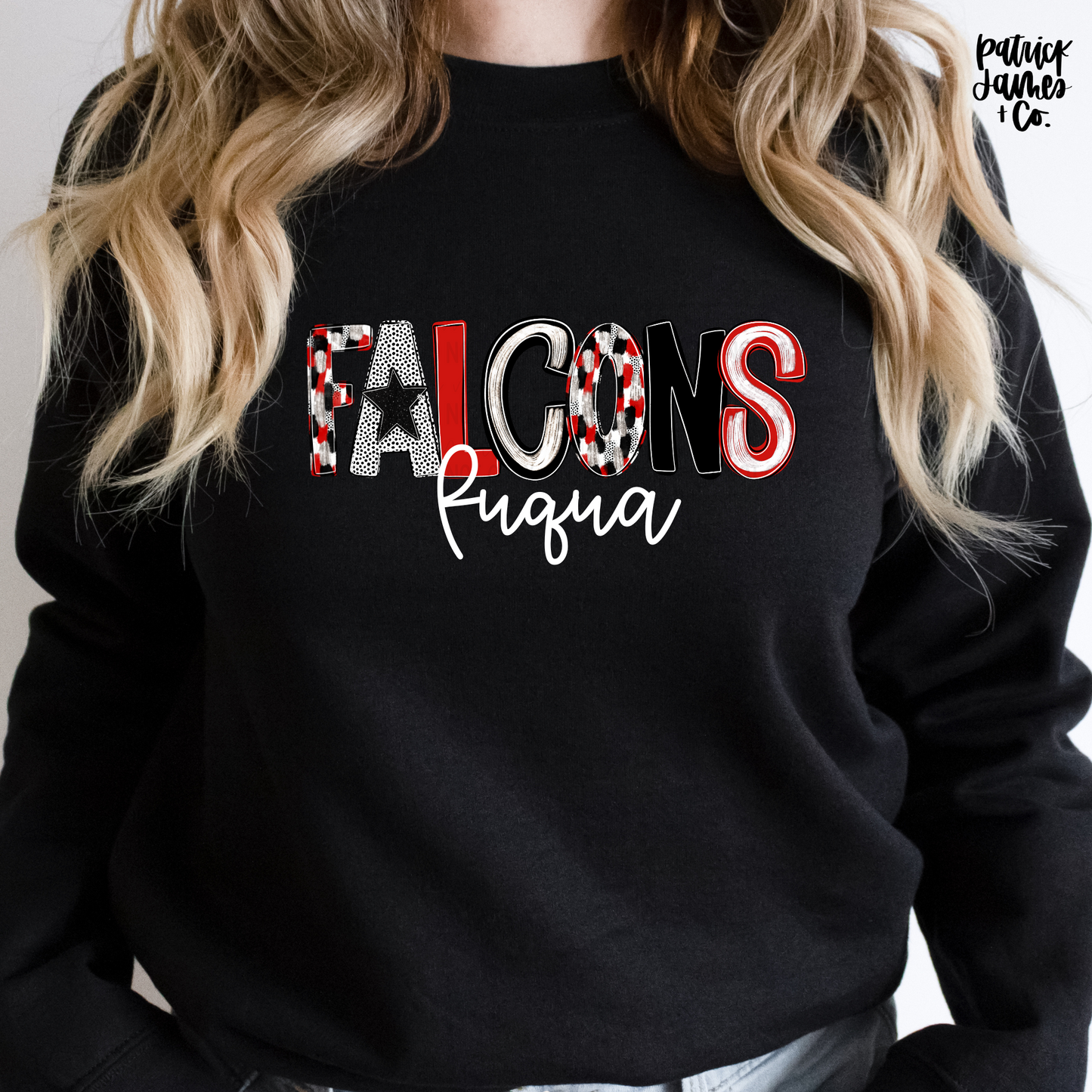 Preppy Spirit Alpha- Fuqua Falcons- Black Sweatshirt