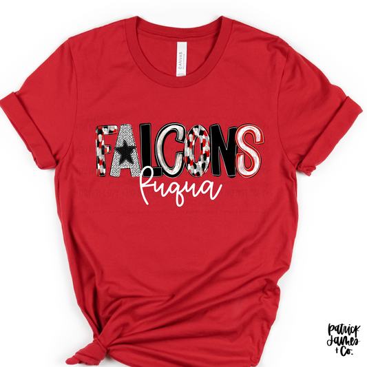 Preppy Spirit Alpha- Fuqua Falcons- Red Short Sleeve