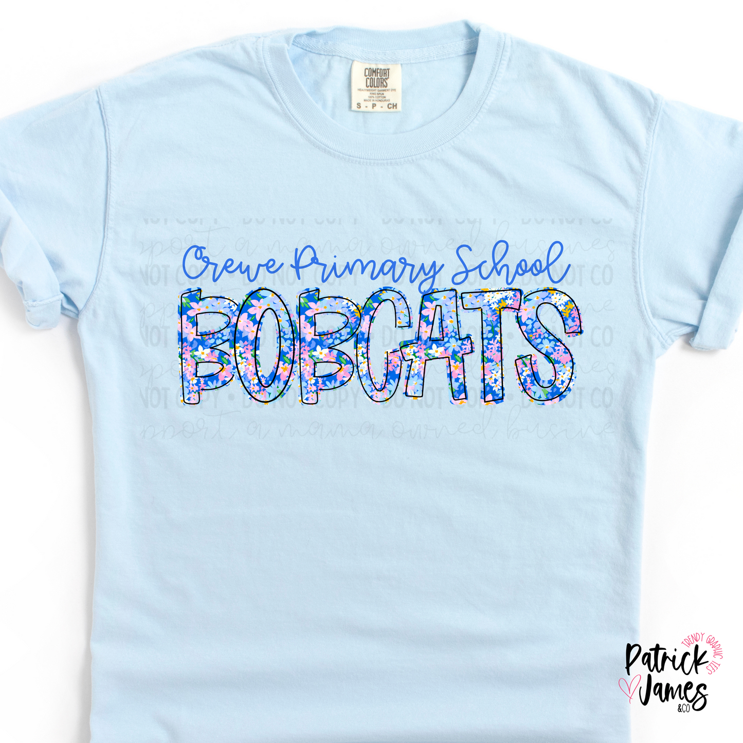 Crewe Primary Spring Floral Spirit Wear - Chambray - SHORT SLEEVE