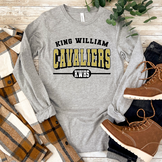 Varsity Cavaliers- Grey LONG SLEEVE