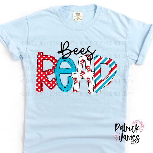 Read Across America- Bees - Ice Blue Short Sleeve