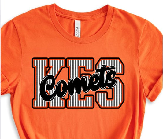 KES Comets Seersucker- Orange Bella + Canvas Short Sleeve