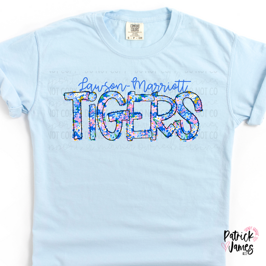 LMES Spring Floral Spirit Wear - Chambray - SHORT SLEEVE