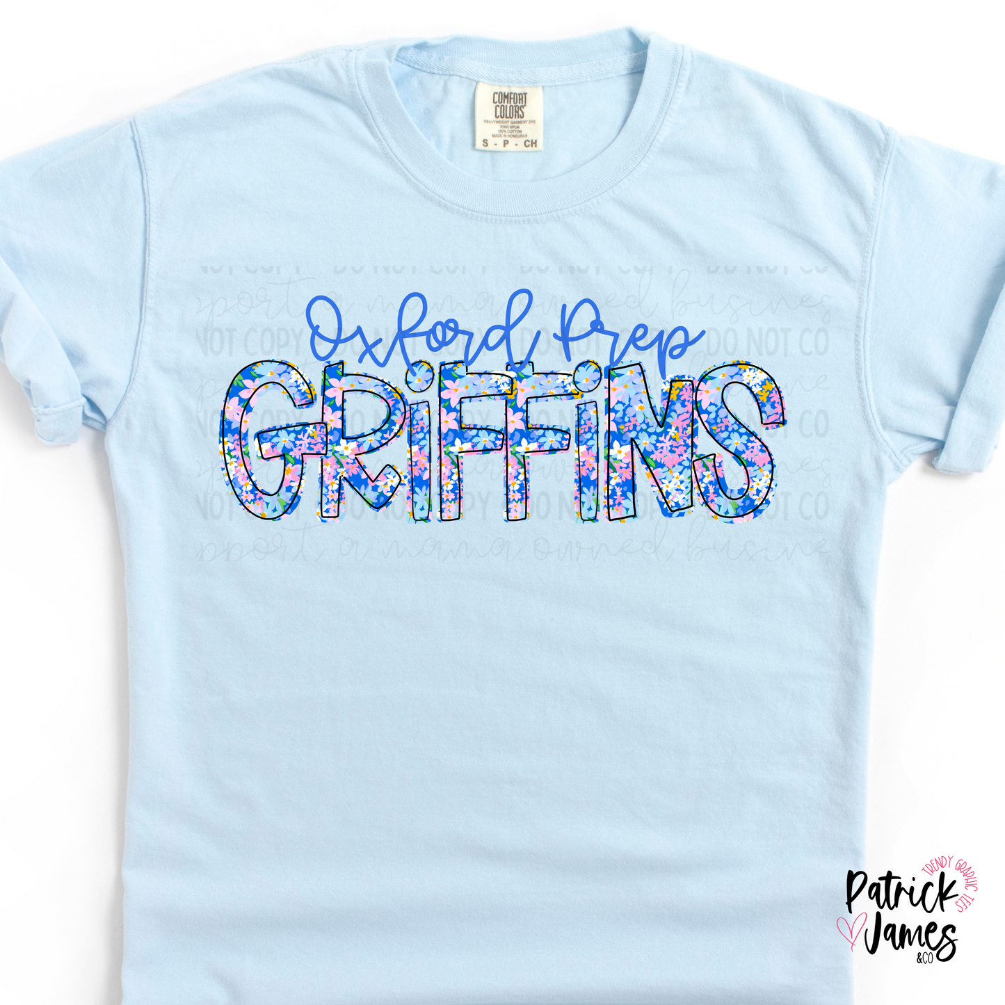 Oxford Prep Spring Floral Spirit Wear - Chambray - SHORT SLEEVE