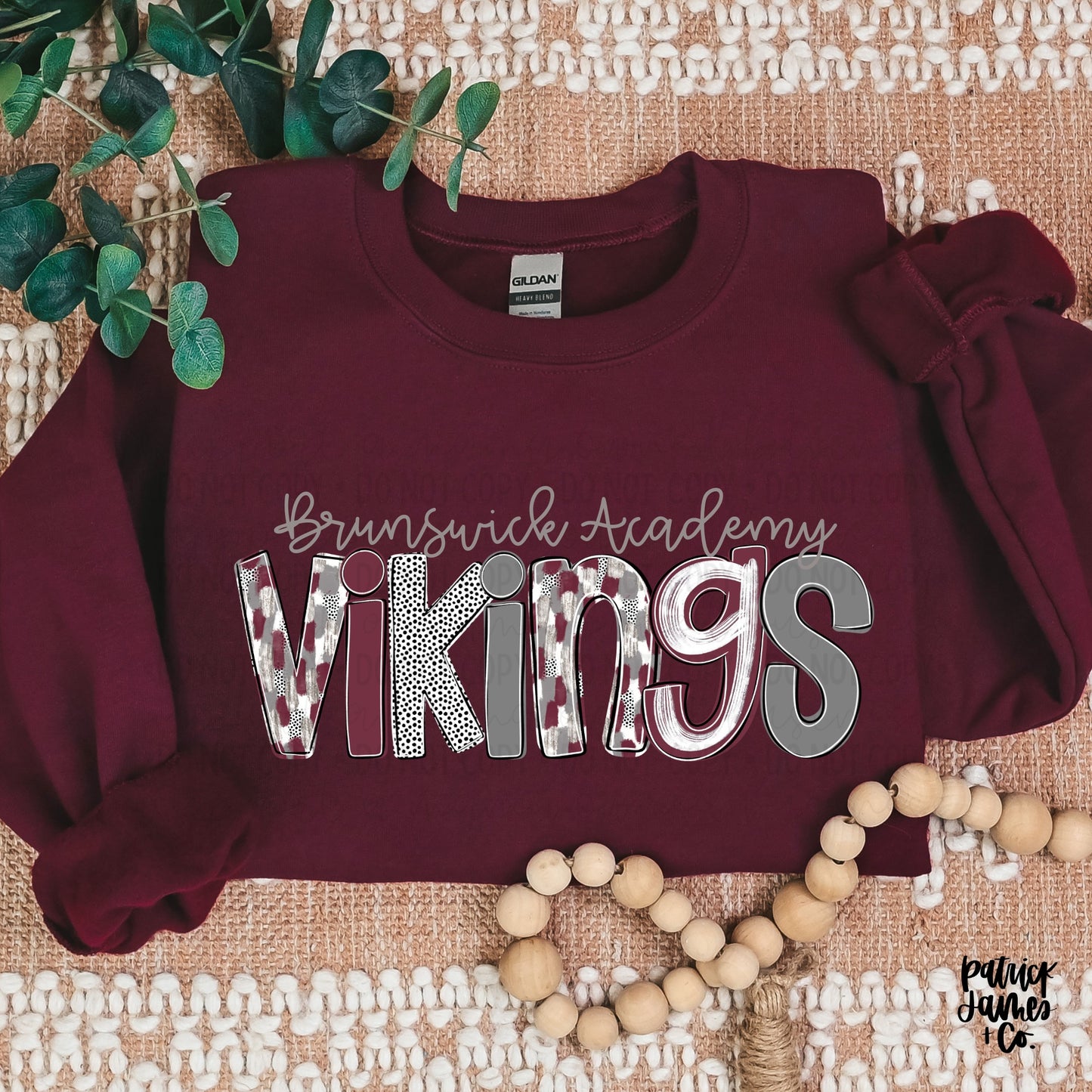 Preppy Spirit Alpha Vikings- Gildan Maroon Crewneck Sweatshirt