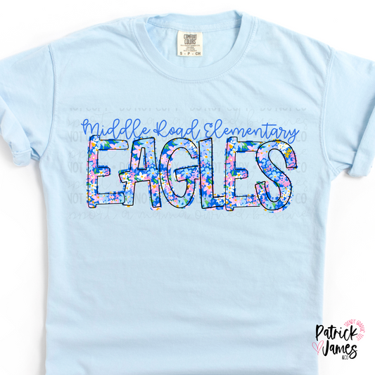 Middle Road Spring Floral Spirit Wear - Chambray - SHORT SLEEVE