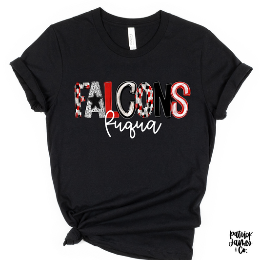 Preppy Spirit Alpha- Fuqua Falcons- Black Short Sleeve