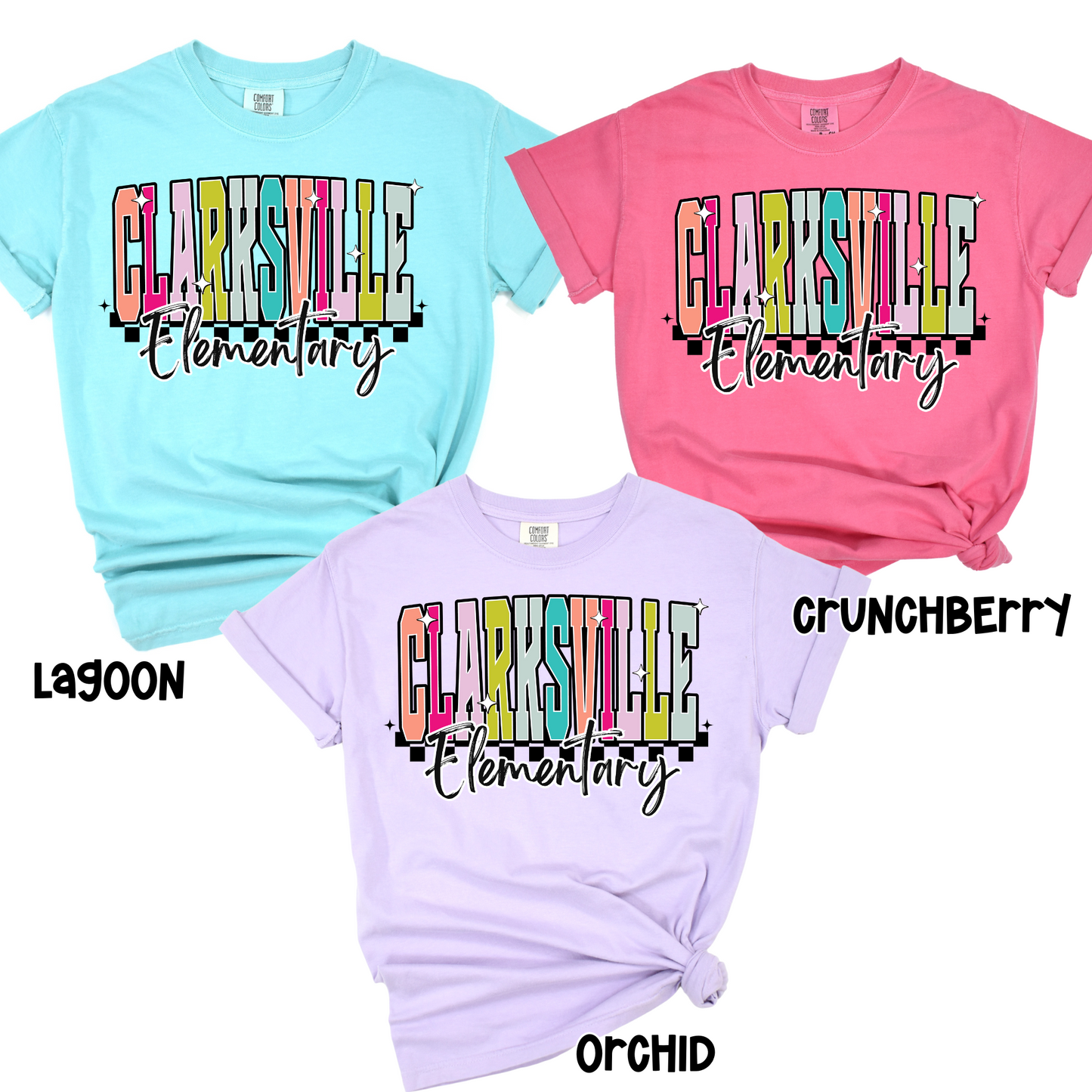 Clarksville Elementary - Colorful Spirit Wear - Short Sleeve Tee