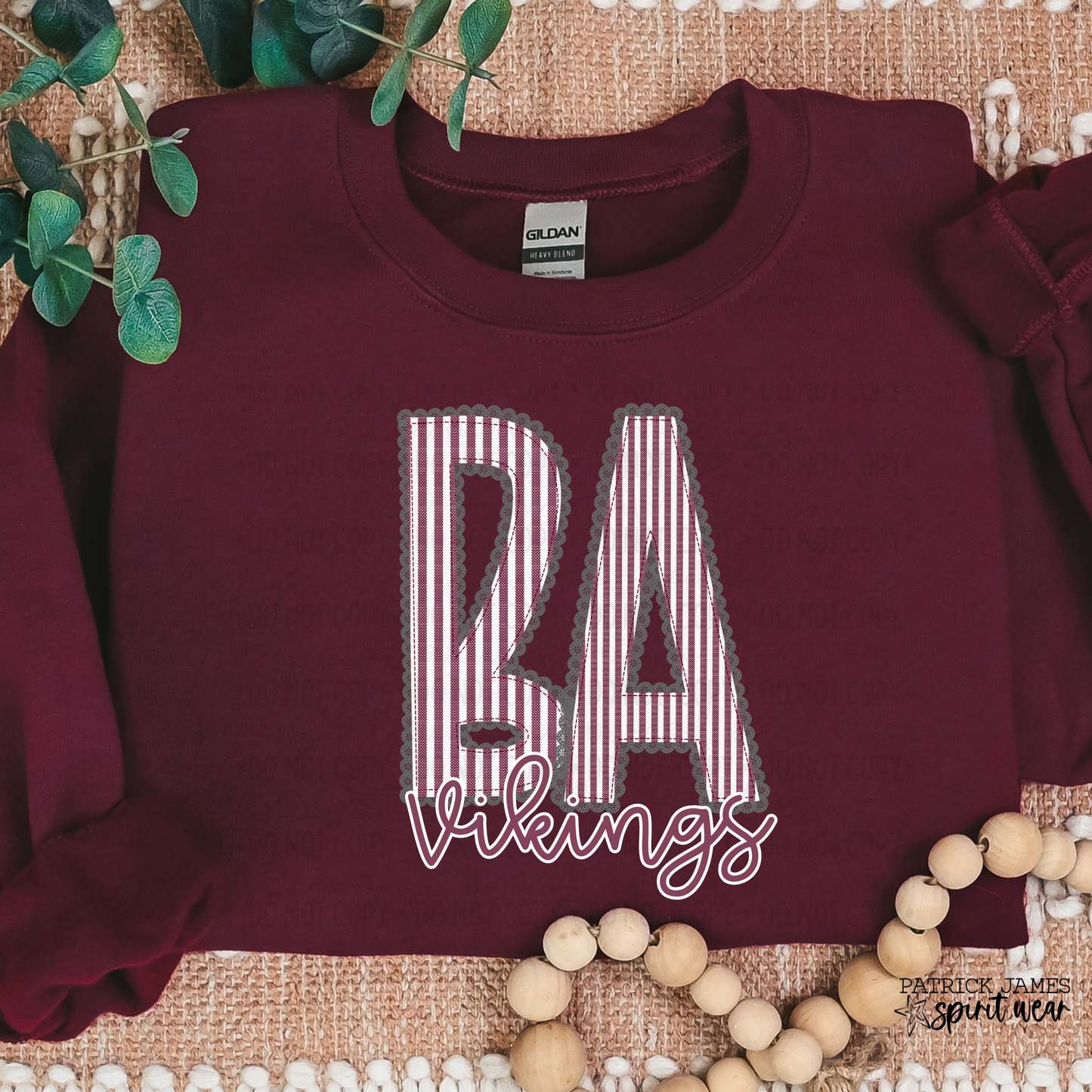 BA Seersucker- Gildan Maroon Crewneck Sweatshirt