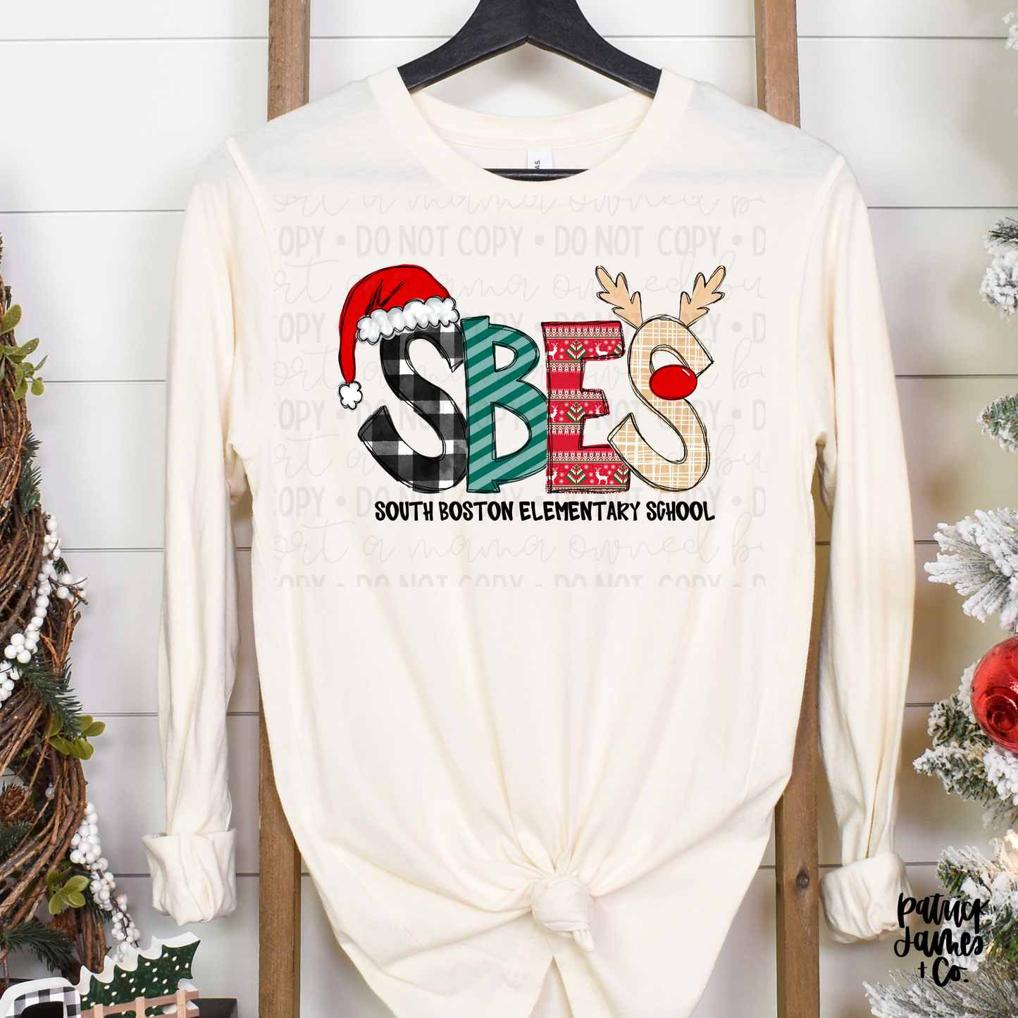 Christmas Alpha- SBES- Natural LONG SLEEVE