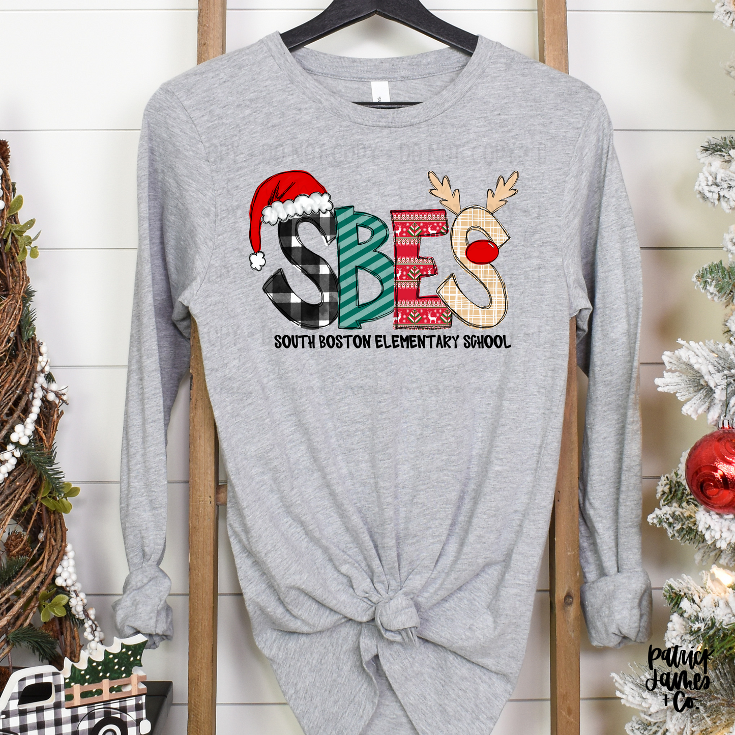 Christmas Alpha- SBES- Grey LONG SLEEVE