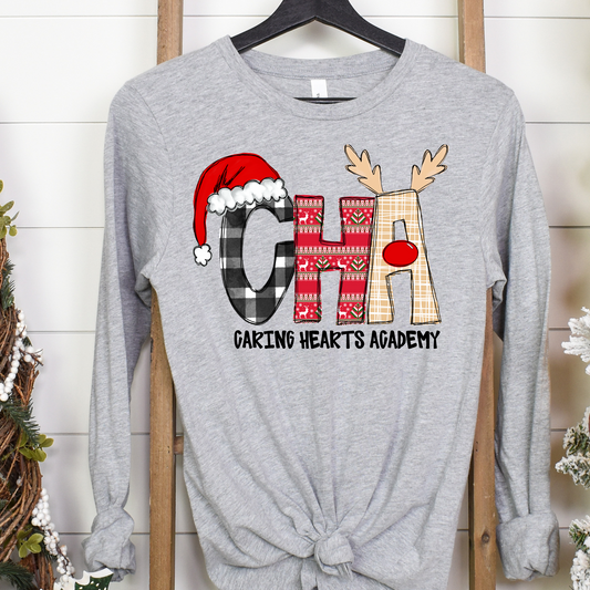 Christmas Alpha- CHA- Grey LONG SLEEVE