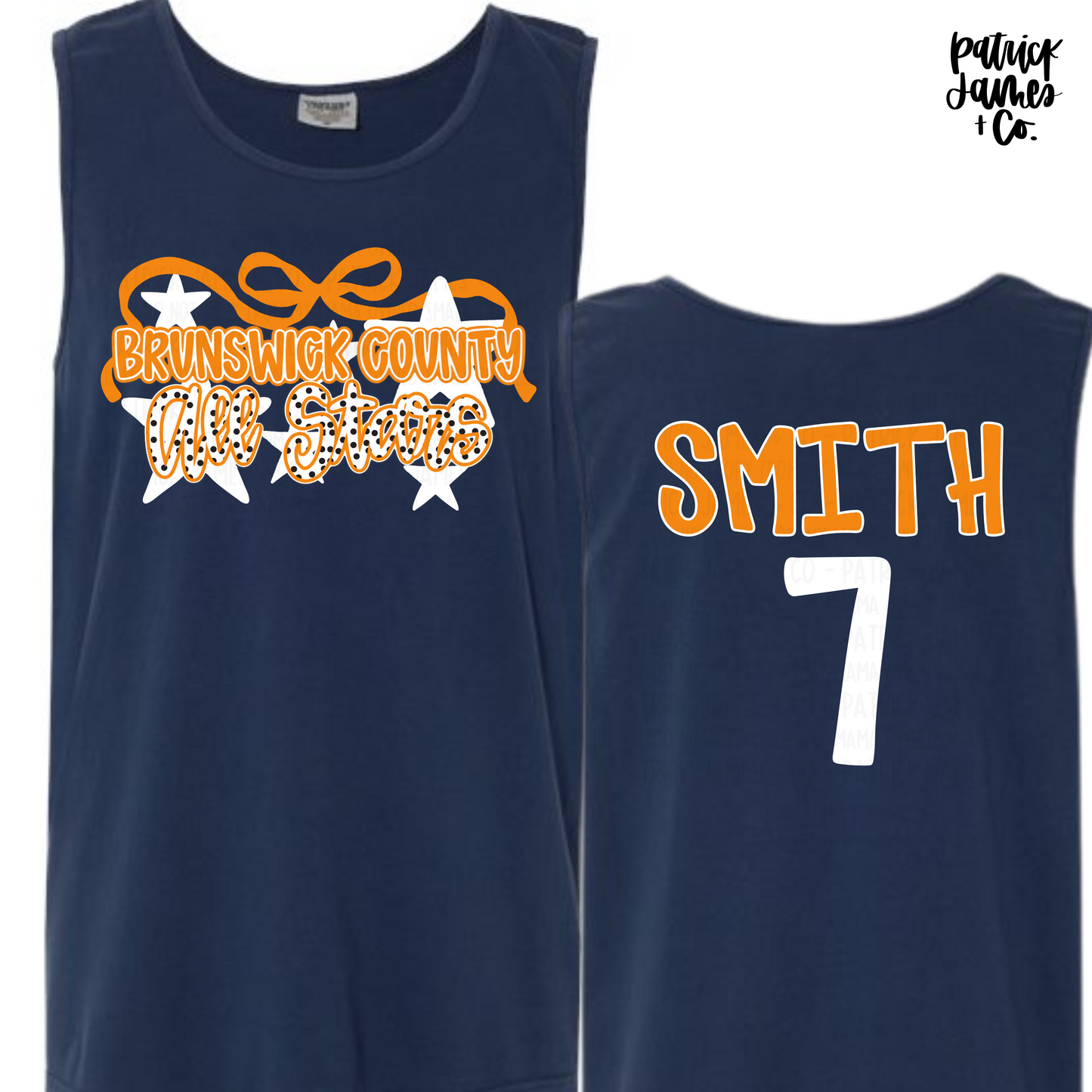 Brunswick County Stars + Bow All Stars- Comfort Color © Tank