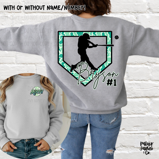Mint Camo Baseball Player Sweatshirt