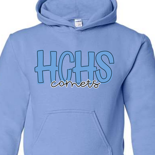 HCHS Comets- Carolina Blue HOODED SWEATSHIRT