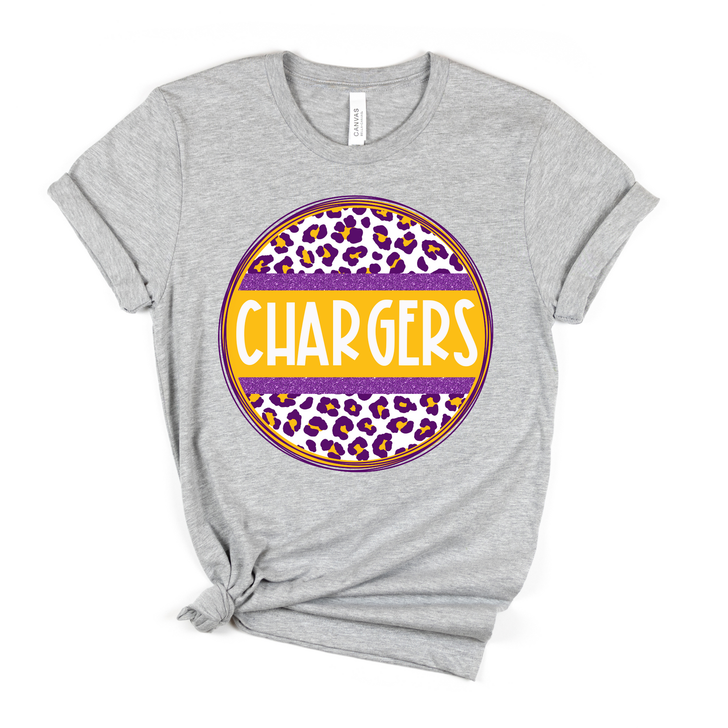 Chargers Leopard Circle- SWEATSHIRTS