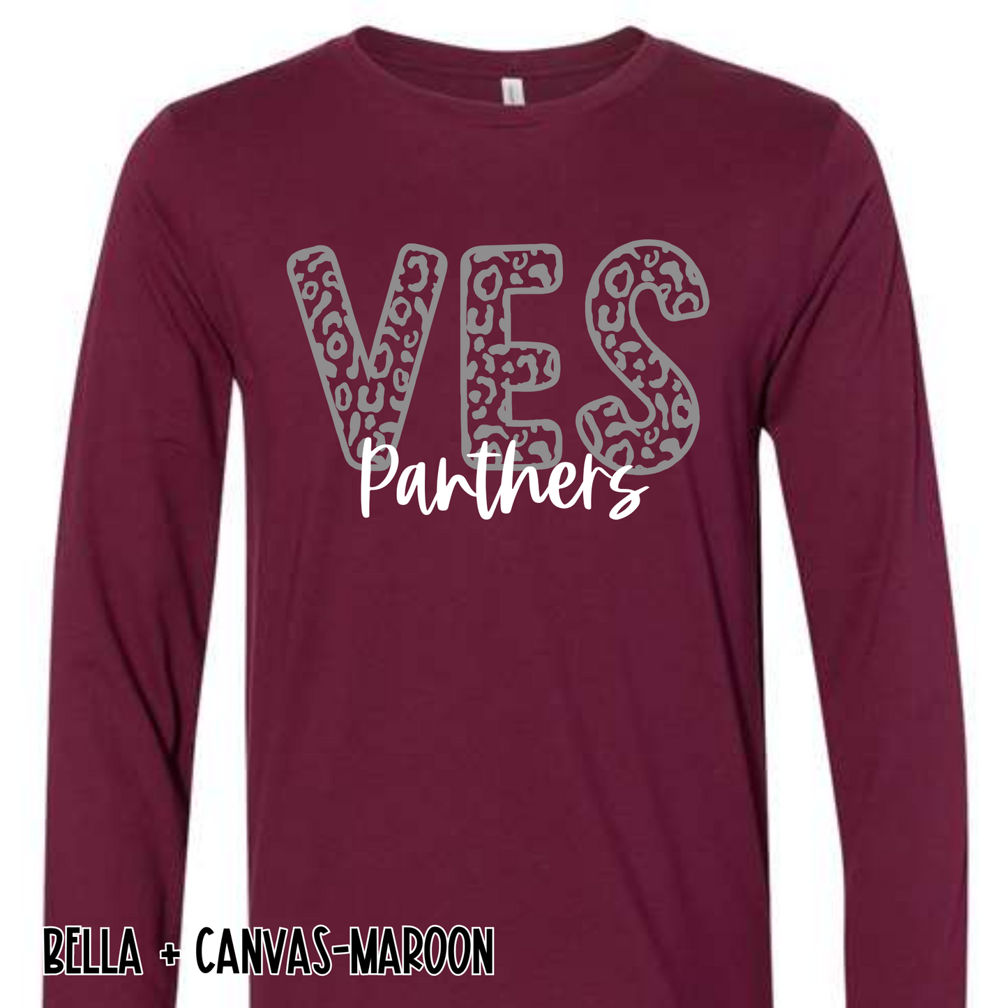 Leopard VES- Maroon Long Sleeve