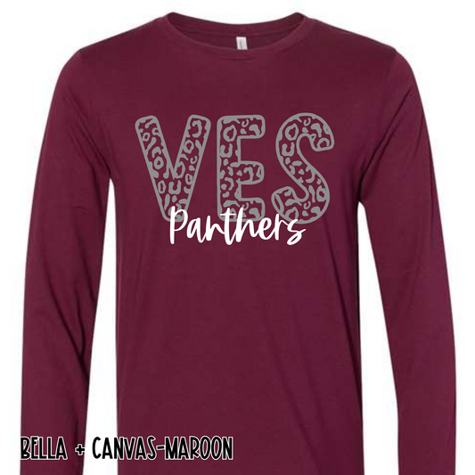 Leopard VES- Maroon Long Sleeve