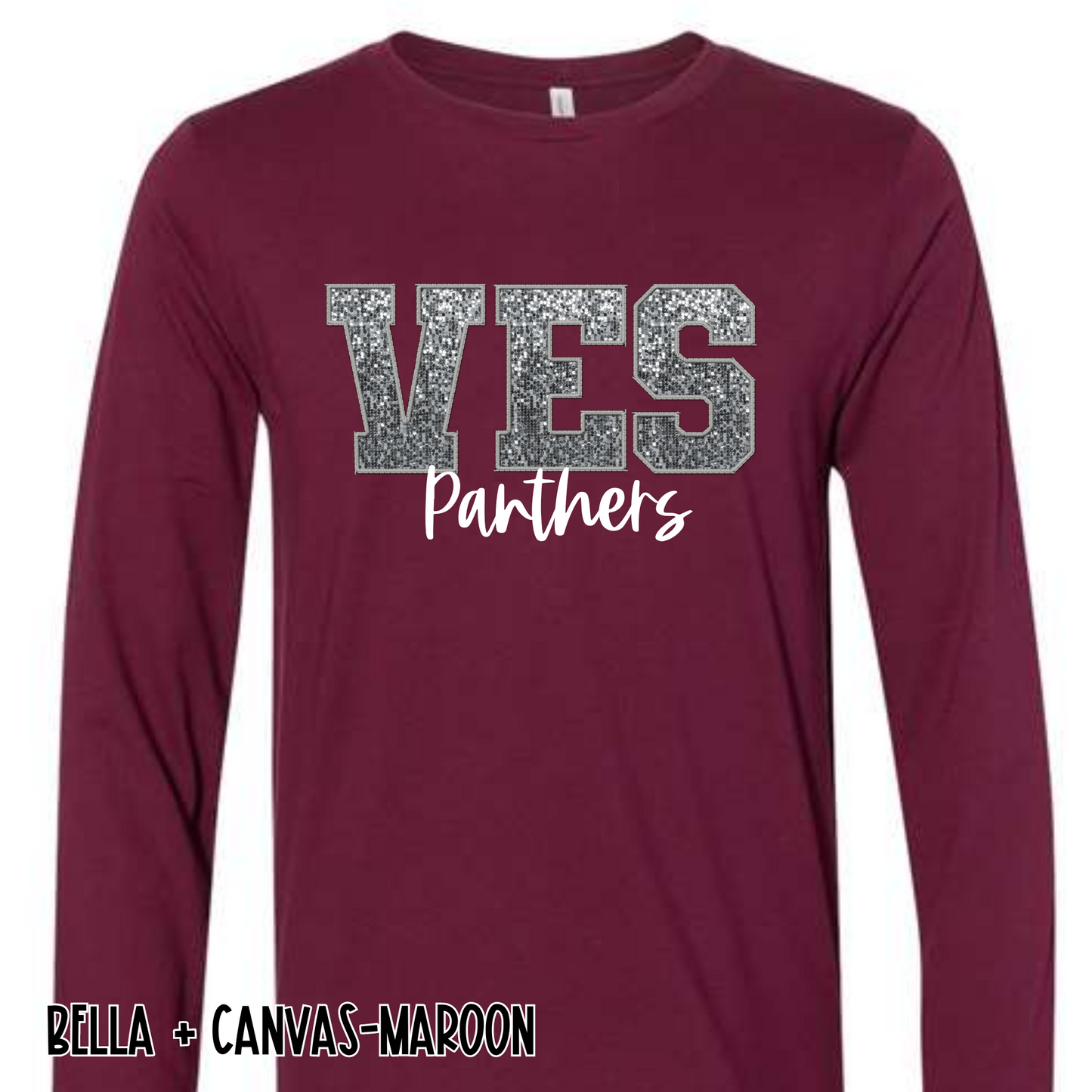 Faux Sequins VES- Maroon Long Sleeve