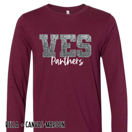 Faux Sequins VES- Maroon Long Sleeve