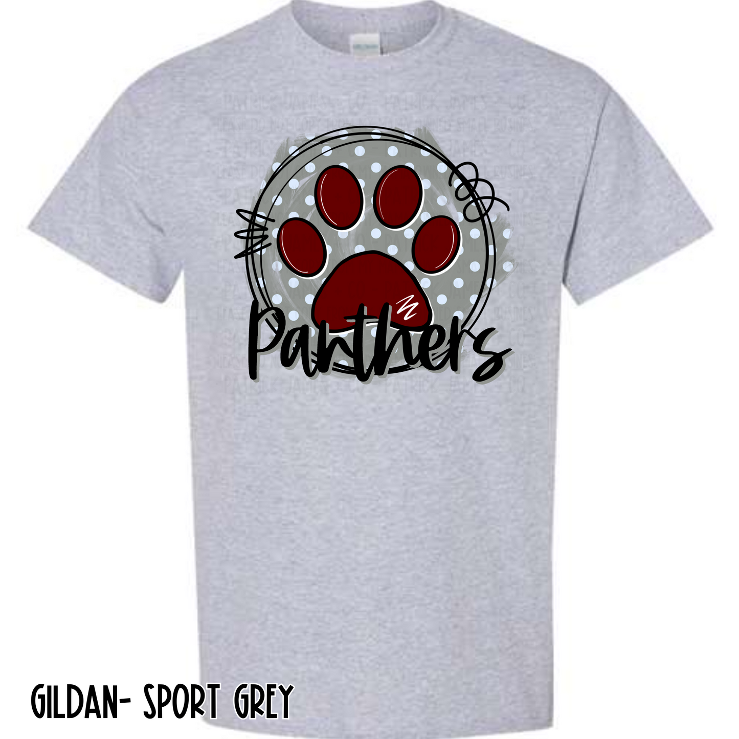 Paw Print Panthers- Grey Short Sleeve