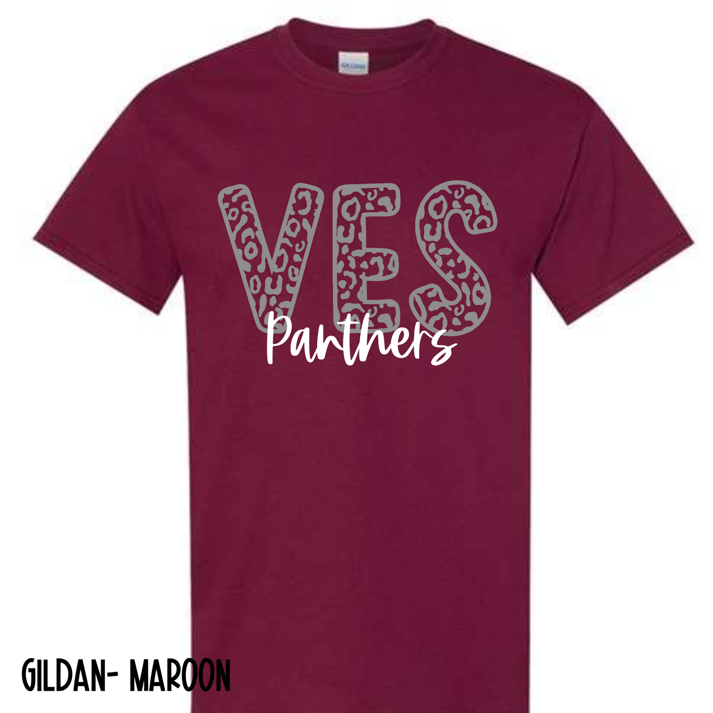 Leopard VES- Maroon Short Sleeve