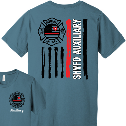 SHVFD Ladies Auxiliary Bella + Canvas Steel Blue Short Sleeve