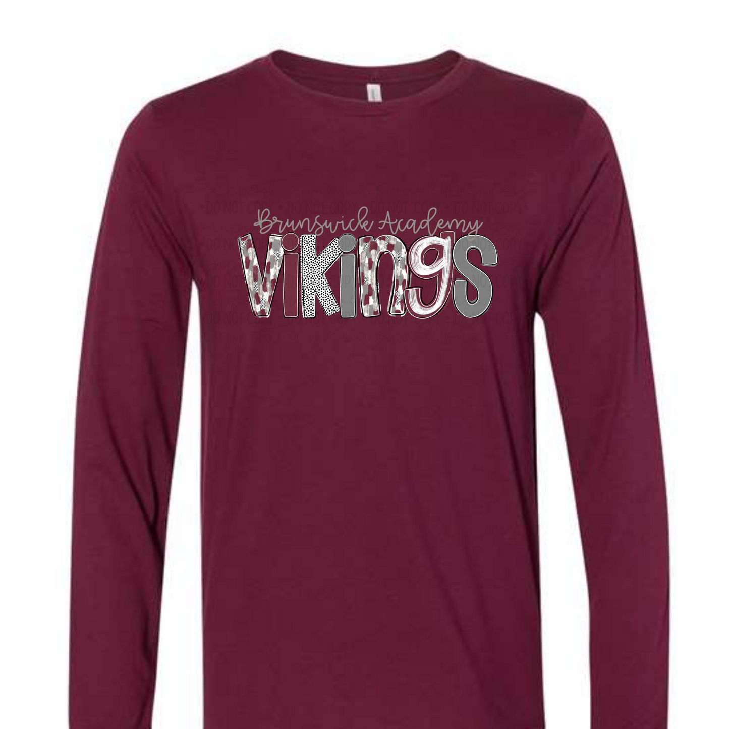 Preppy Spirit Alpha Vikings- Maroon Long Sleeve