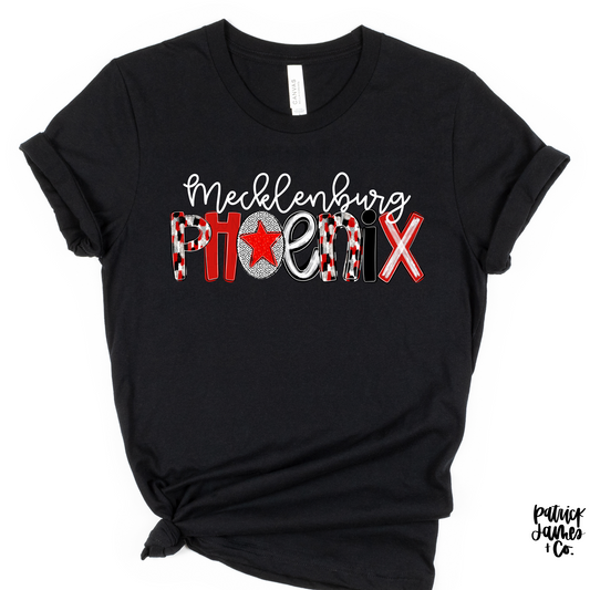 Preppy Spirit Alpha- Mecklenburg Phoenix- Black Short Sleeve