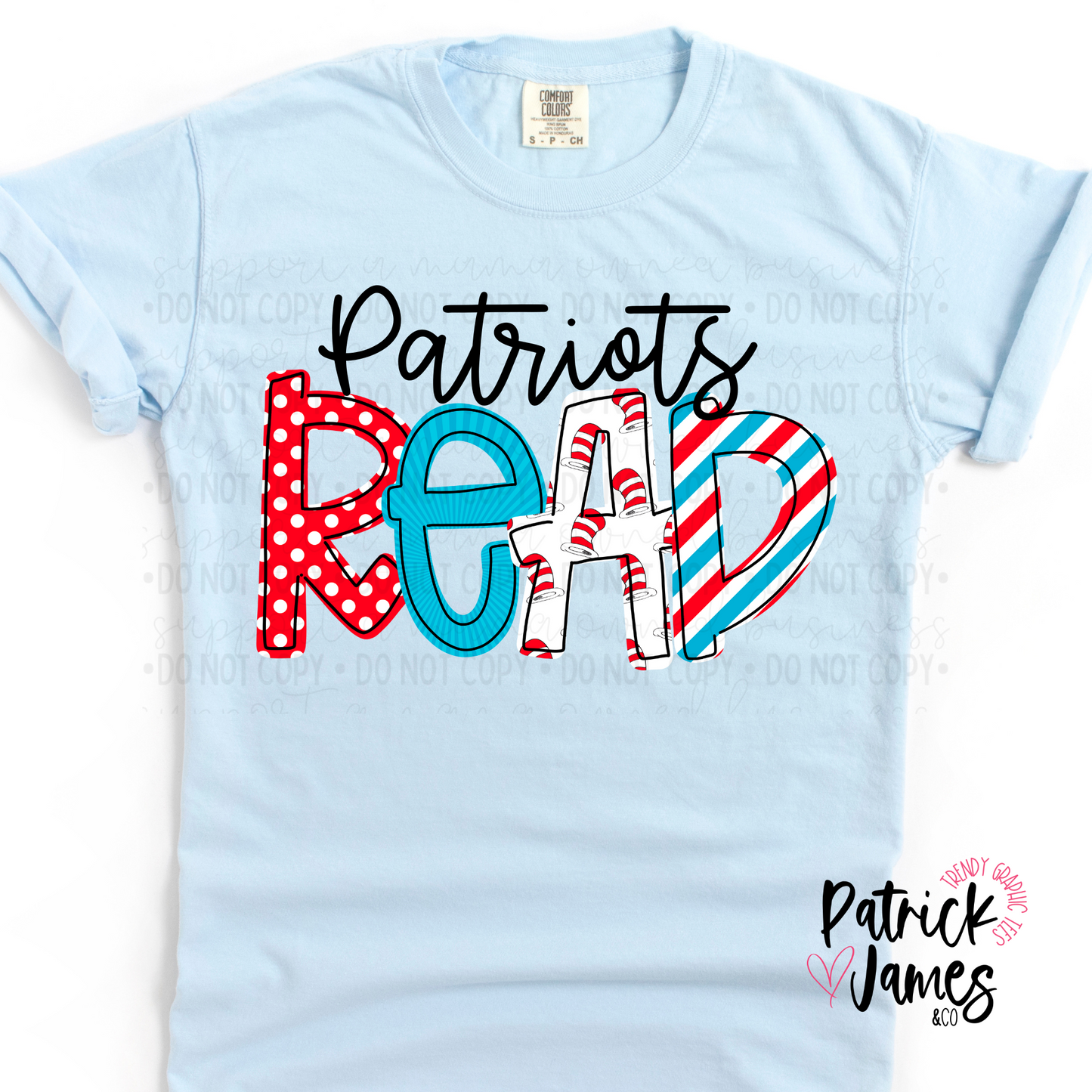 Read Across America- Patriots - Ice Blue Short Sleeve