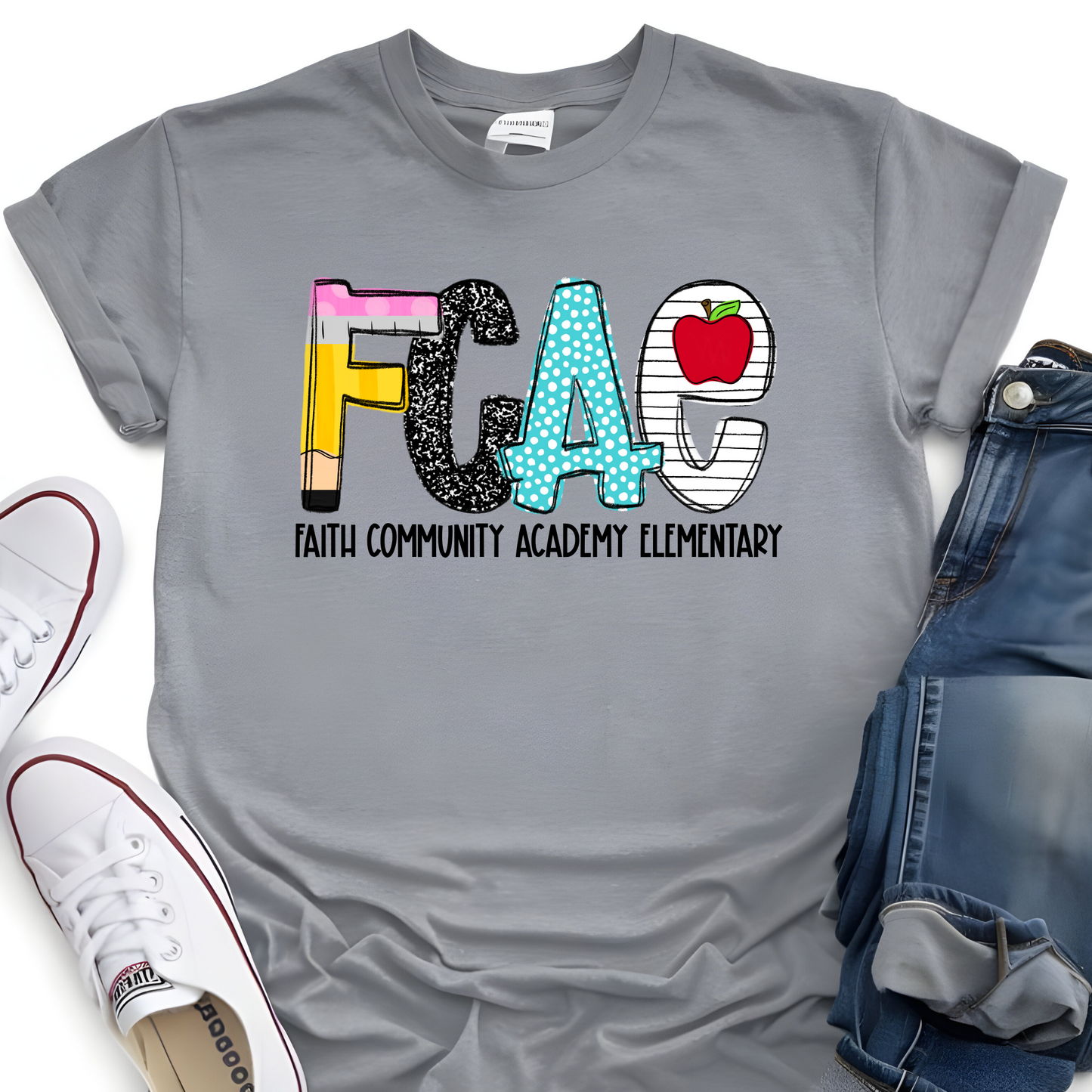 School House Alpha- FCAE- Grey Short Sleeve