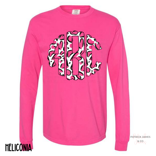 Bright Pink Leopard Monogram- ADULT