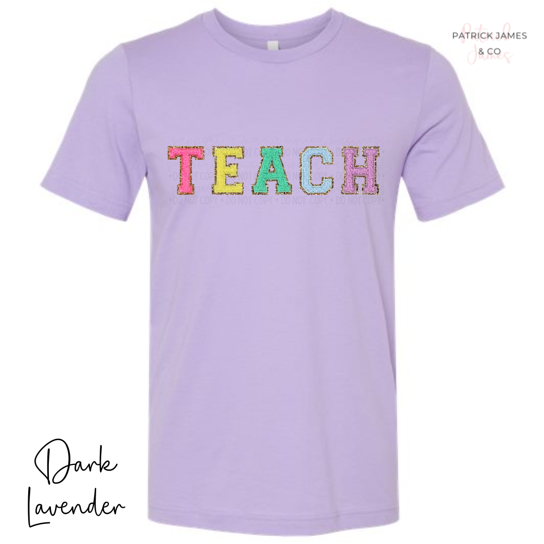 Teach Faux Varsity Letter Short Sleeve Tee - ADULT